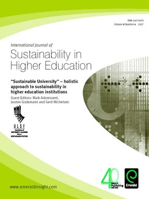 cover image of International Journal of Sustainability in Higher Education, Volume 8, Issue 4
